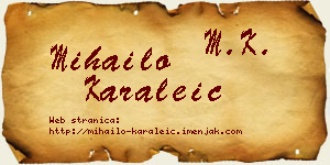 Mihailo Karaleić vizit kartica